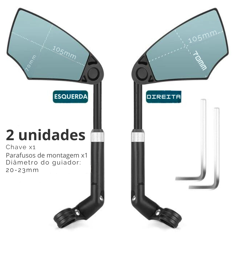 🚴 Espelho Retrovisor de bike - VisionBlue 🚗