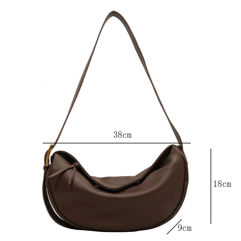 Bolsa Transversal Feminina Grande Capacidade Luxo Elegante Bolsa de Ombro Macia Bolsa Casual Viagem Vintage