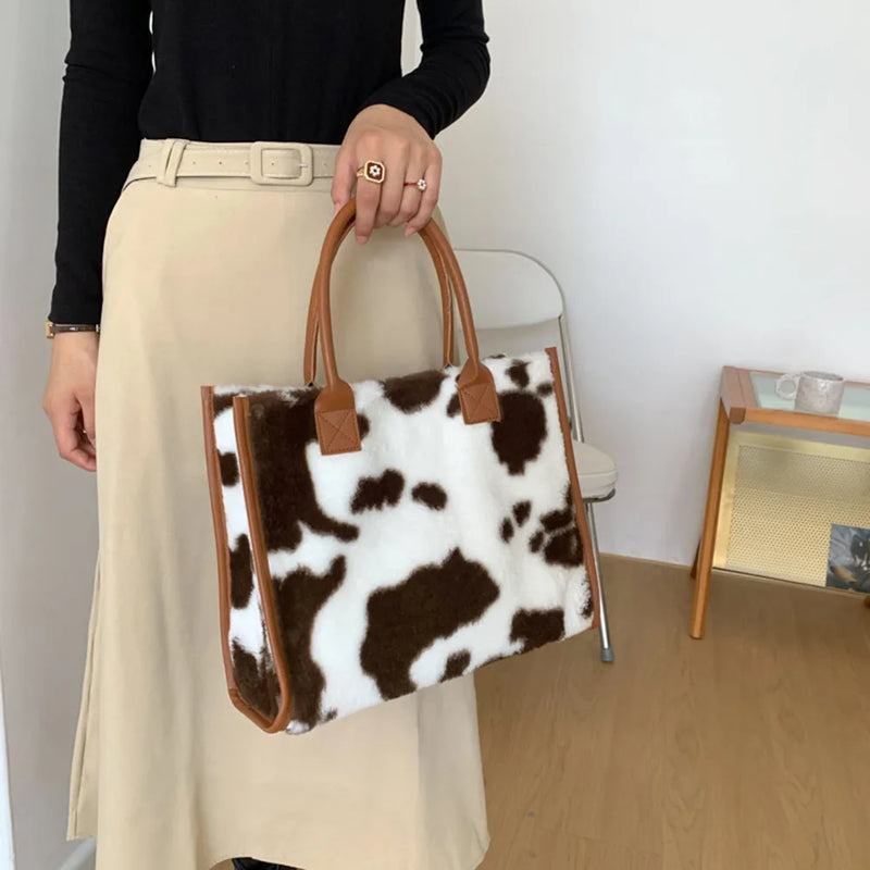 Bolsa de Mão Retro com Estampa de Leopardo em Couro - Design Acolchoado - Pequena e Fashion para Mulheres