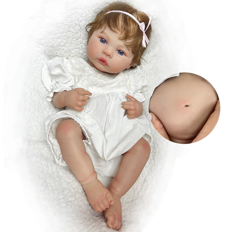 Bebe reborn menina 45cm fofinho corpo silicone  artesanal realista arte real recém-nascido para presente das crianças