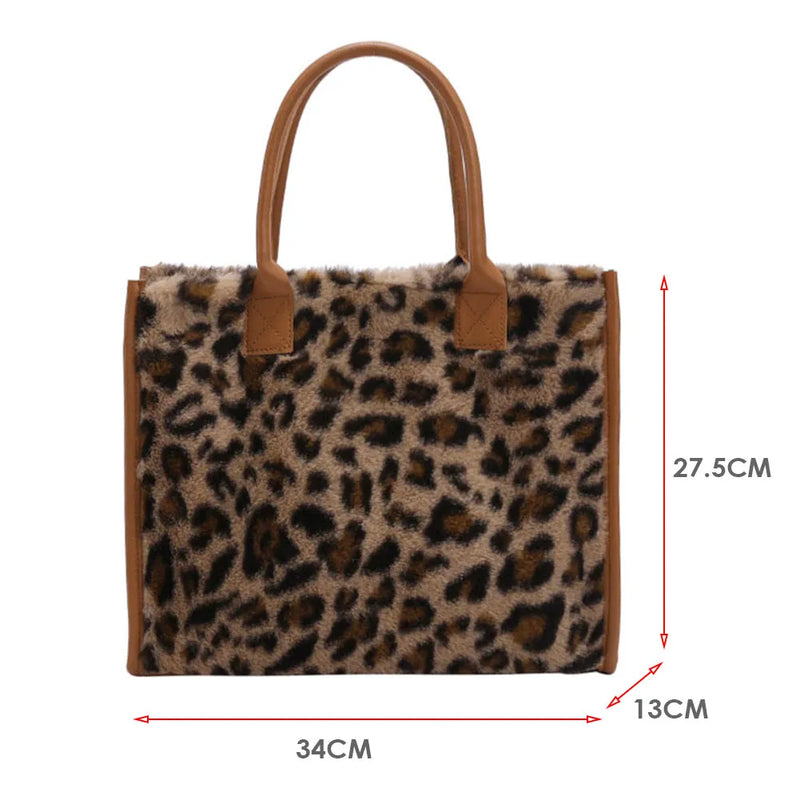 Bolsa de Mão Retro com Estampa de Leopardo em Couro - Design Acolchoado - Pequena e Fashion para Mulheres